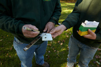 peter deluca and son doing onsite soil pH test for organic assessment bedford hills westchester ny